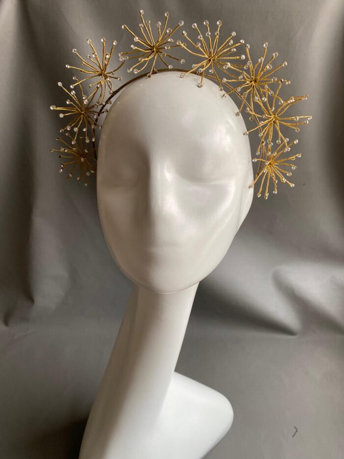 HB10019 - Gold Headband With Diamond - Image 2