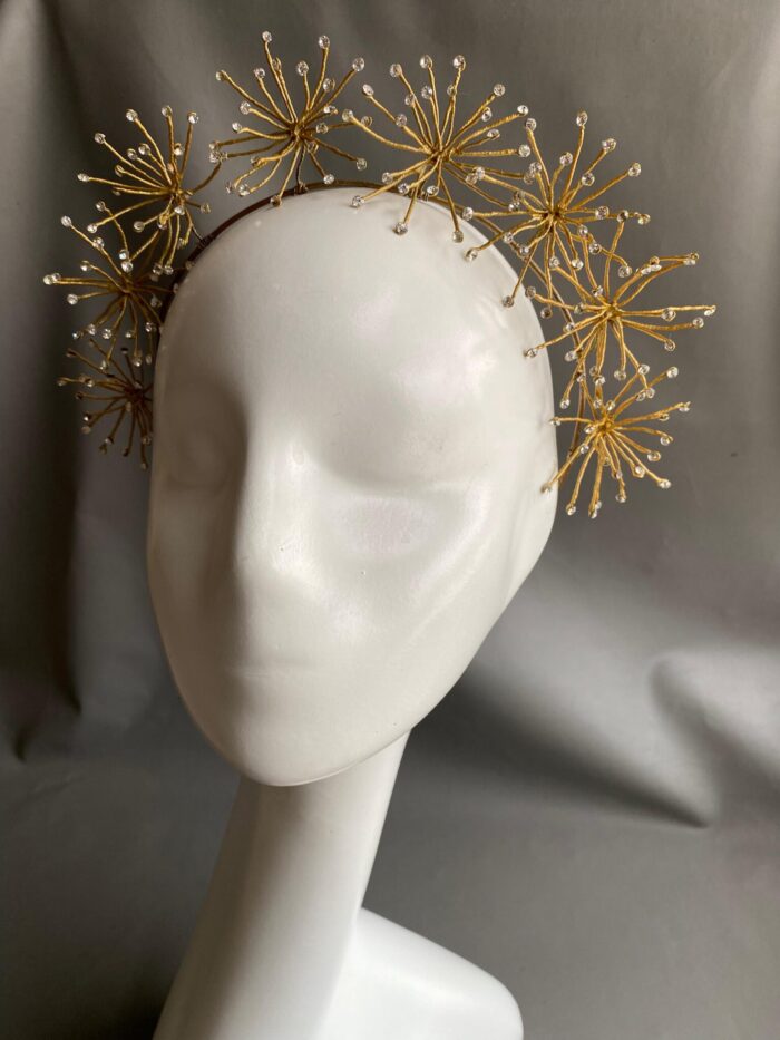 HB10019 - Gold Headband With Diamond - Image 4