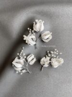 HC100482 - Set Flowers Haircomb - White