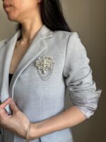 BC10795 - Pearl Brooch - Silver - Image 3