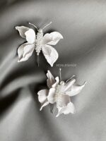 HC106164 - Butterflly Haircomb With Pearl - White