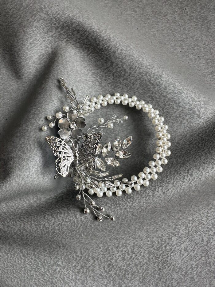 BC100443 - Flowers Pearl Brooch - Silver - Image 2