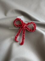 BC1005581 - Bow Crystal Brooch - Red