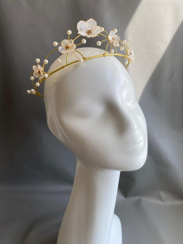 HB10086618 - Flowers Headband Headpiece - Gold - Image 4