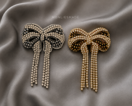 BC108354 - Diamond Bow Beading Brooch