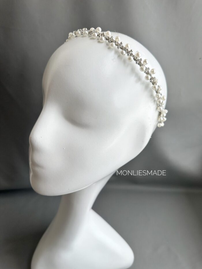 HB10086614 - Pearl Headband 1 Layers Whith Diamond - Image 2