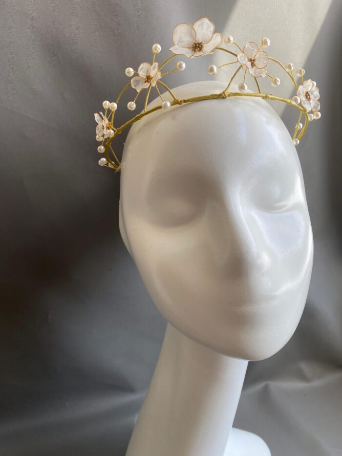 HB10086618 - Flowers Headband Headpiece - Gold - Image 3