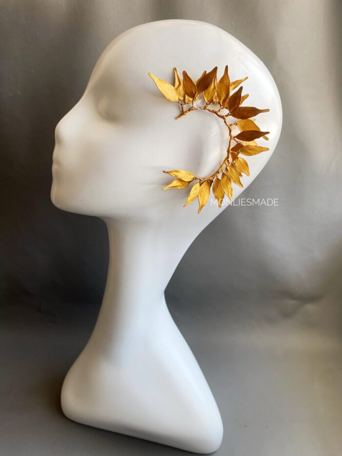 EF106381 - Leaf Earcuff Earrpiece - Gold - Image 3