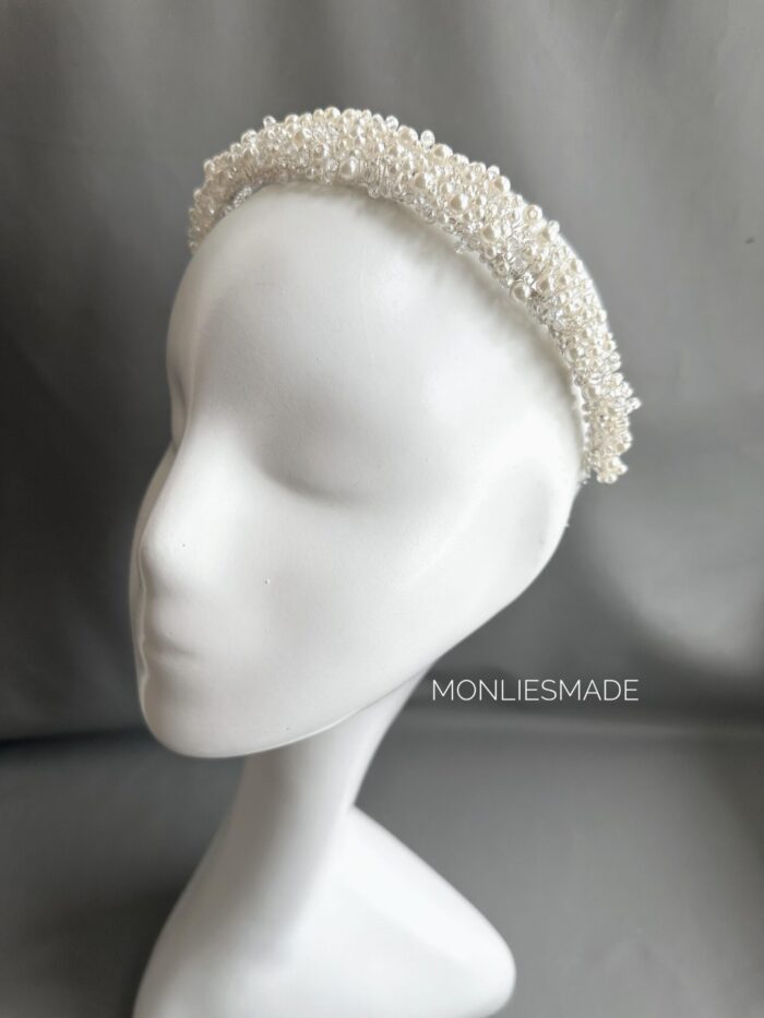 HB10086611 - Pearl Headband, Bridal Headband - Image 2