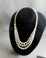NC 010426007 - Pearl Necklace Choker 3 Layers - White