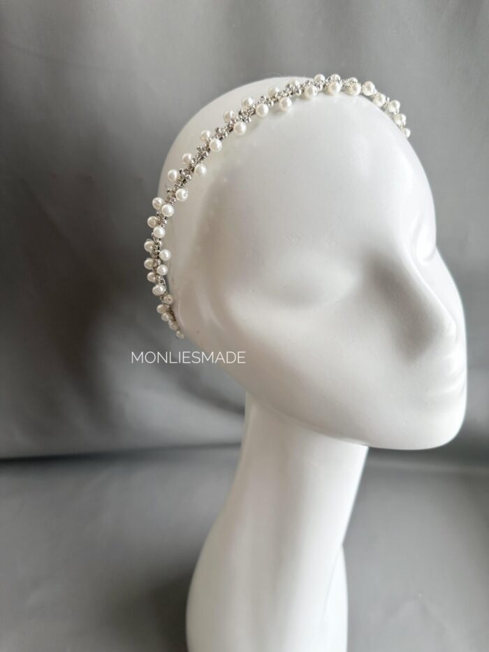 HB10086614 - Pearl Headband 1 Layers Whith Diamond - Image 1