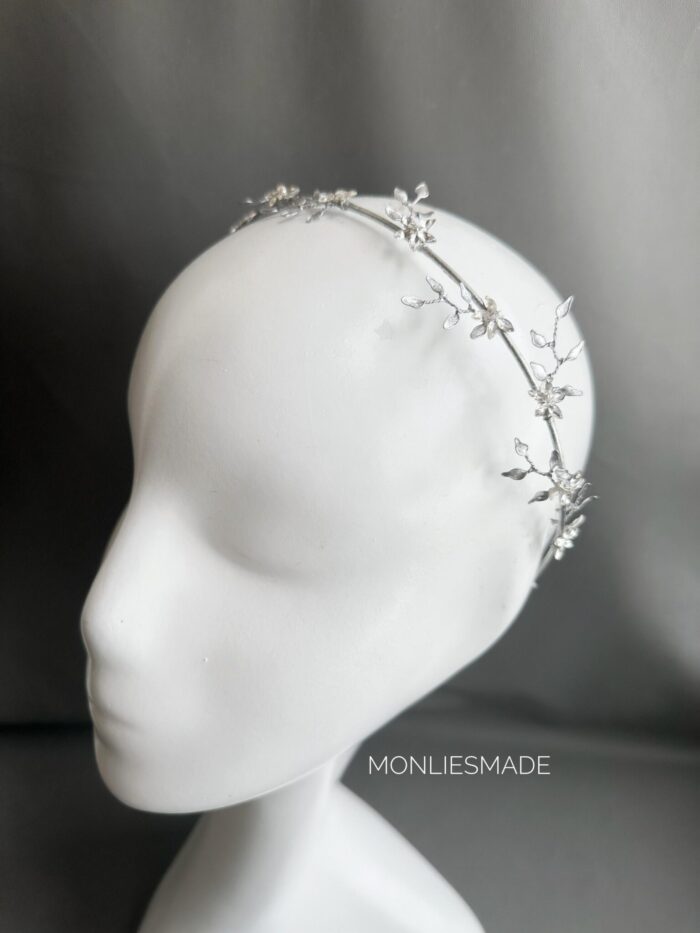 HB10086616 - Floral Headband - Silver - Image 2