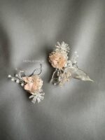 1005771 - One Pair Flowers Peach Shoes Clip - Image 2