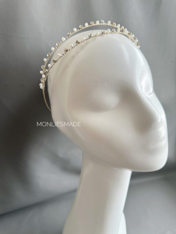 HB10086617 - Diamond Headband 2 Layes - Silver - Image 2