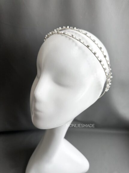 HB10086617 - Diamond Headband 2 Layes - Silver