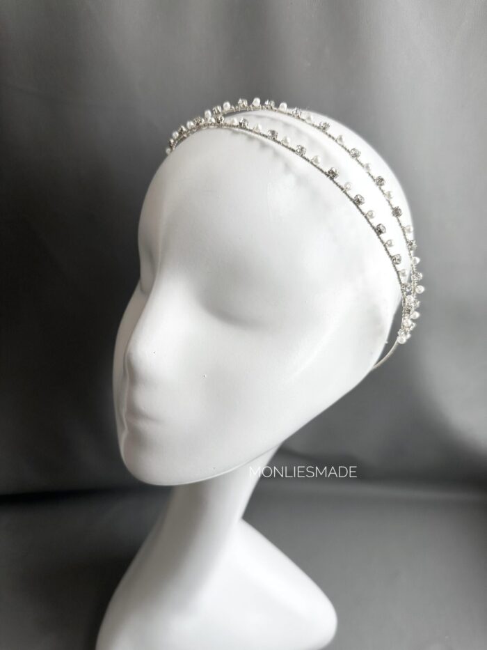 HB10086617 - Diamond Headband 2 Layes - Silver - Image 1