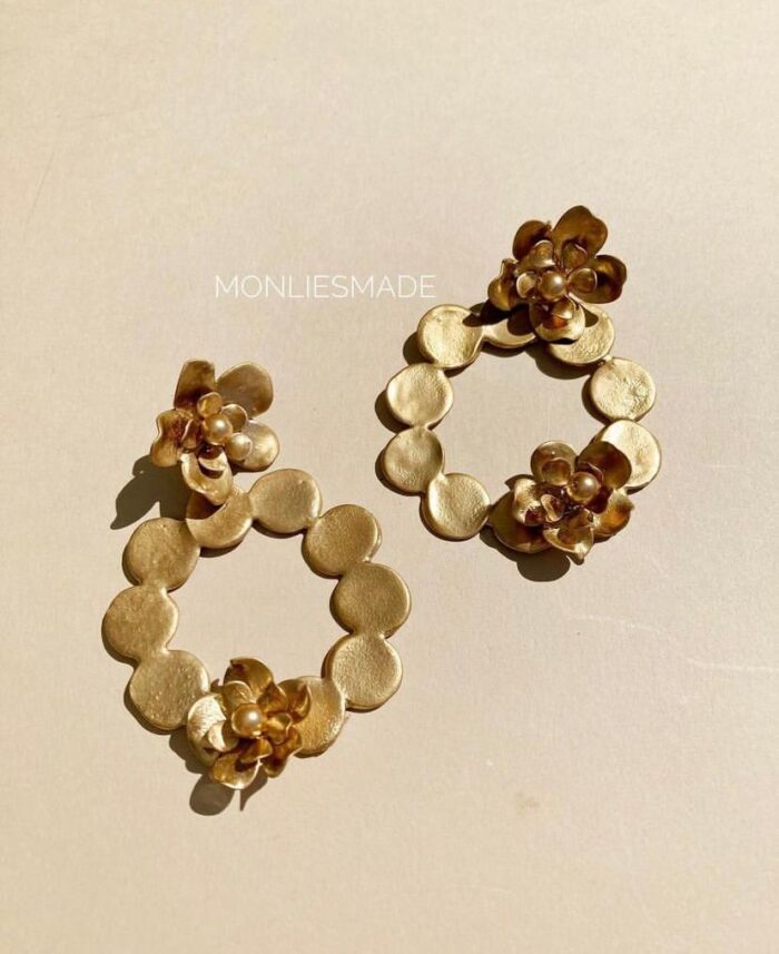 ER1004493 - Flowers Earrings Bronze - Image 1
