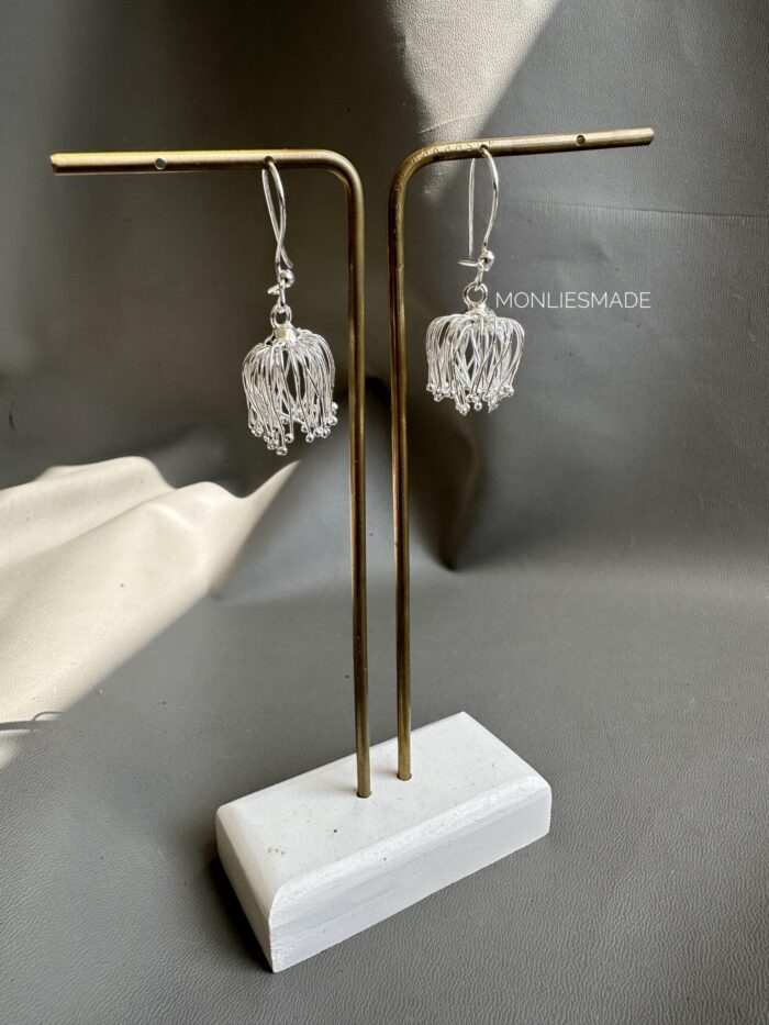 ER1008551 - Handmade Flowers Silver Earrings - Image 1