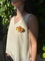 BC1008722 - Flowers Orchid Haircomb/Brooch - Gold - Image 4