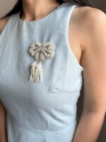 BC1006511 - Bow Pearl Brooch - White - Image 5