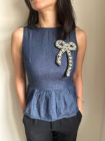 BC1006721 - Bow Diamond Brooch Black - Image 2