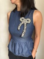 BC1006721 - Bow Diamond Brooch Black - Image 3