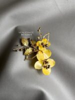 BC100613 - Handmade Flowers Yellow Brooch