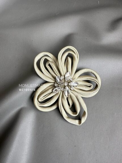 BC100616 - Flowers Fabric Brooch - Green