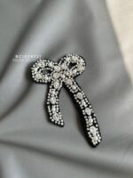 BC1006721 - Bow Diamond Brooch Black - Image 5