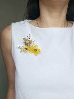 BC100613 - Handmade Flowers Yellow Brooch - Image 2