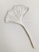 BC100763 - Flowers Beading Brooch - White