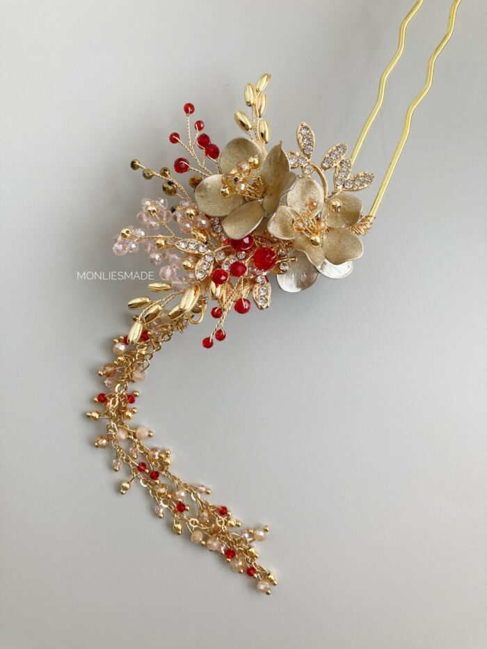 HP1006118 Flowers Hairpins - Gold - Image 2