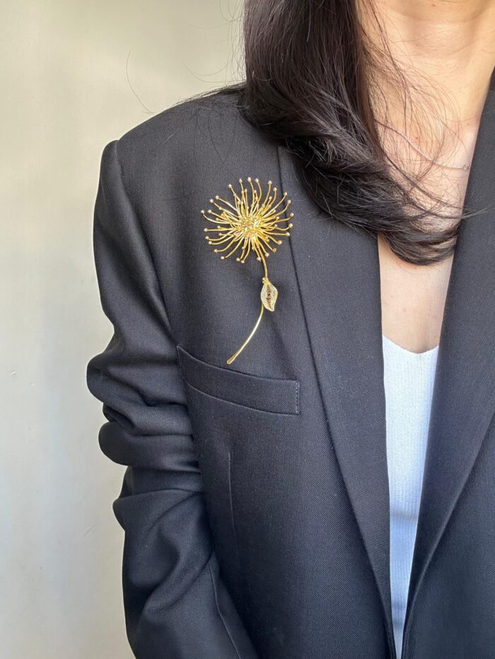 BC1005528 - Dandelion Flowers Brooch -Gold - Image 3