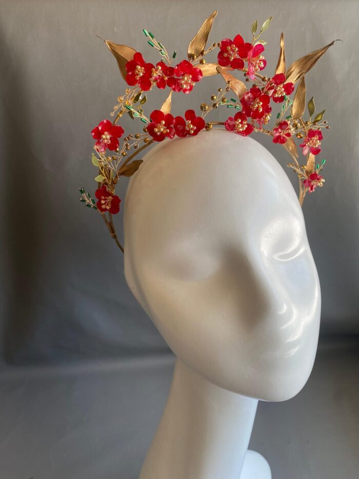 HB1006351 -Flowers Headband - Gold - Image 2