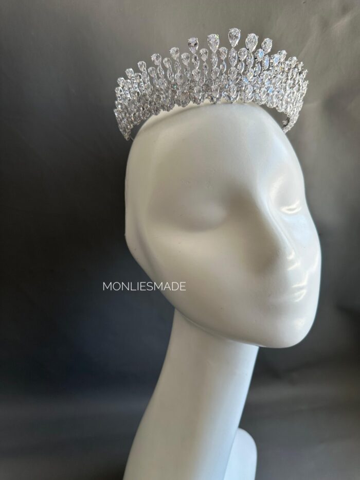 HD1006451 - Diamond Crown Wedding Bride - Silver - Image 2