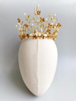 HD1005112 - Headpiece / Crown With Pearl- Gold