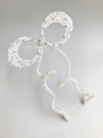 bc109218 - Bow Beadding Dress Brooch - Silver