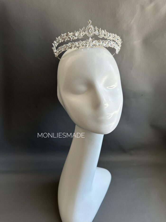 HD108227 - Diamond Crown Wedding Bride - Silver - Image 1