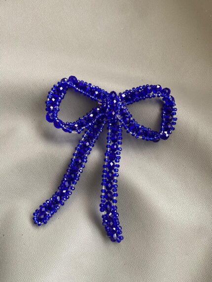 BC1009371 - Bow Crystal Brooch - Blue