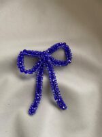 BC1009371 - Bow Crystal Brooch - Blue - Image 2