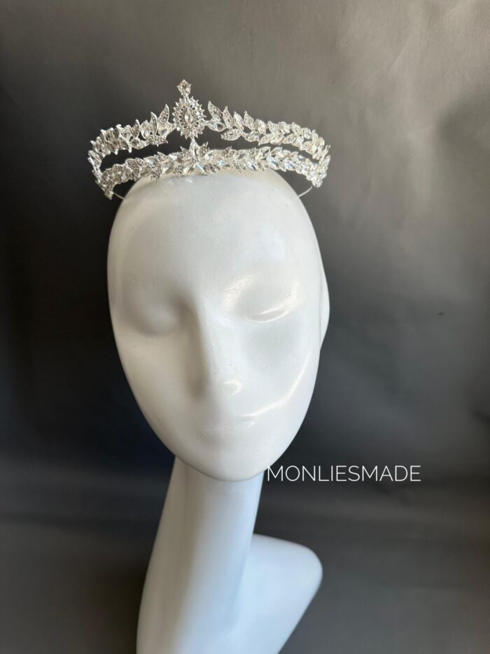 HD108227 - Diamond Crown Wedding Bride - Silver - Image 3