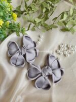 Onepair Ribbon Hairclip - Grey