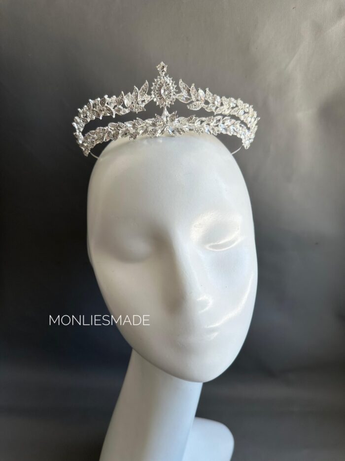 HD108227 - Diamond Crown Wedding Bride - Silver - Image 2