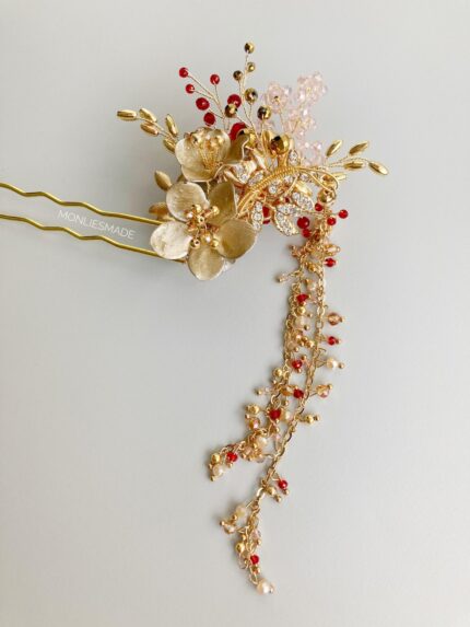 HP1006118 Flowers Hairpins - Gold