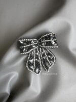 BC100726 – Diamond Bow Brooch – Black