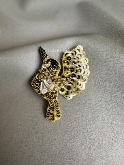 BC101129 - Beadding Bird Brooch - Gold