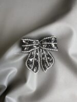 BC100726 – Diamond Bow Brooch – Black - Image 4
