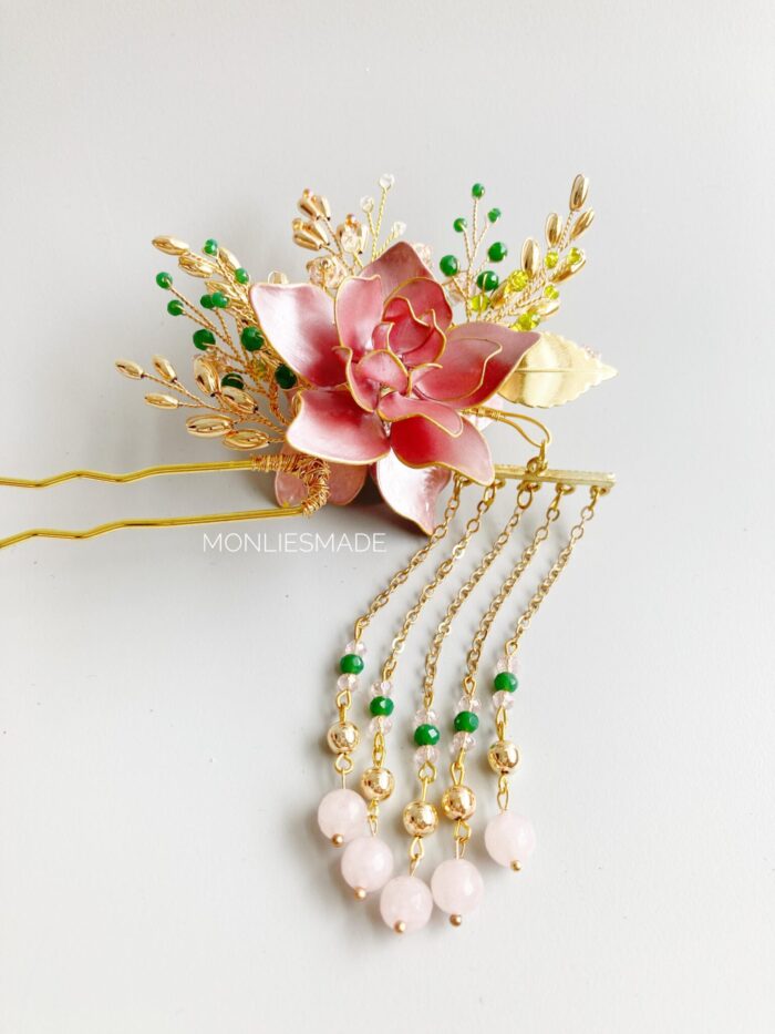 HP1001751 - Flowers Hairpins Tusuk Konde - Pink - Image 1