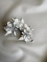 HC1005735 - Flowers Silver Haircomb Pony Tail Style