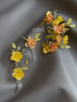 HC1008250 - One set Flowers Yellow Haircomb